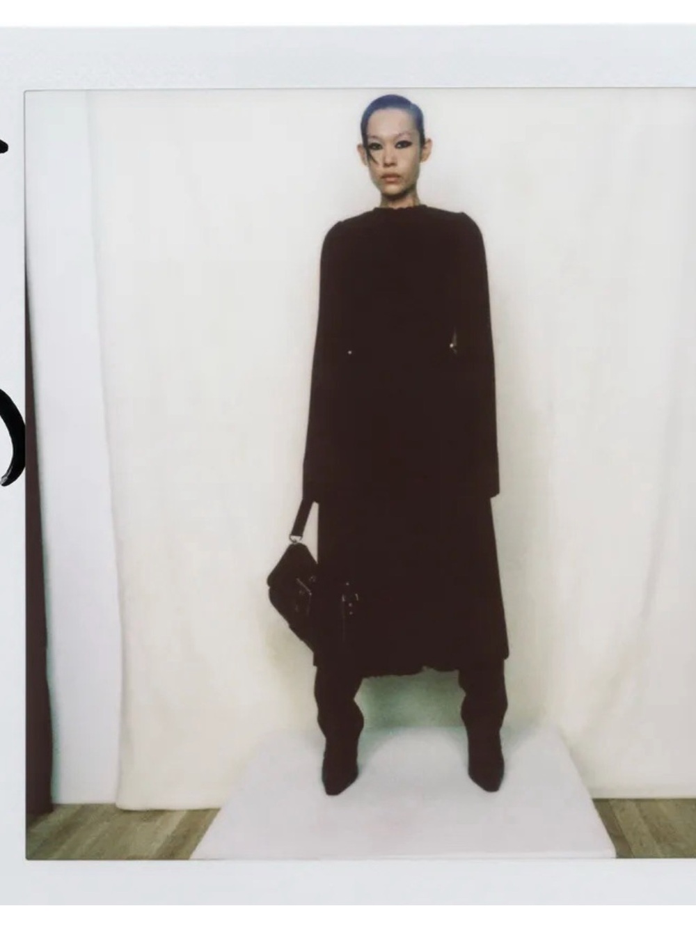 Balenciaga Black Pleated Long-Sleeve Maxi Dress - Picture 2 of 6